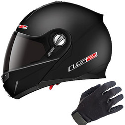 Casco Modulare LS2 Easy FF370 Doppia Visiera Nero Opaco Più Guanti Estivi In Tessuto Ls2 Casco Modulare LS2 Easy FF370 Doppia Visiera Nero Opaco Più Guanti Estivi In Tessuto Ls2