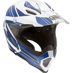 Casco Moto Cross Enduro AGV AX-8 Evo Flagstar Bianco/Blu Agv Casco Moto Cross Enduro AGV AX-8 Evo Flagstar Bianco/Blu Agv
