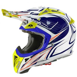 Casco moto Cross Enduro Airoh Aviator 2.1 Linear Bicolor Bianco-Blu Airoh Casco moto Cross Enduro Airoh Aviator 2.1 Linear Bicolor Bianco-Blu Airoh