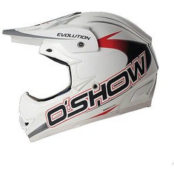 Casco Moto Cross Enduro O'Show Evolution Bianco Opaco In Fibra Leggerissimo Fm racing Casco Moto Cross Enduro O'Show Evolution Bianco Opaco In Fibra Leggerissimo Fm racing