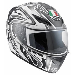 Casco Moto Integrale Agv K-3 Multi Wire Bianco Nero Canna di fucile Agv Casco Moto Integrale Agv K-3 Multi Wire Bianco Nero Canna di fucile Agv