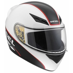 Casco Moto Integrale Diesel Full-Jack Multi Logo Bianco Nero Rosso Agv Casco Moto Integrale Diesel Full-Jack Multi Logo Bianco Nero Rosso Agv