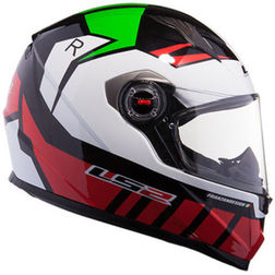 Casco Moto integrale LS2 FF322 Voltage Bianco Rosso VerdeDoppia Visiera In Fibra Ls2 Casco Moto integrale LS2 FF322 Voltage Bianco Rosso VerdeDoppia Visiera In Fibra Ls2