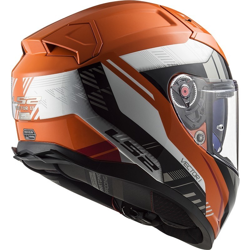 Full Face Motorcycle Helmet In HPFC Ls2 FF811 VECTOR II Stylus Orange