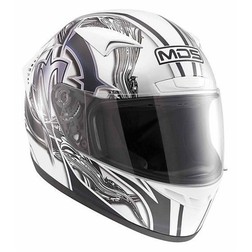 Integral Motorcycle Helmet AGV By Mds M13 Multi Brush White-Black Mds Integral Motorcycle Helmet AGV By Mds M13 Multi Brush White-Black Mds