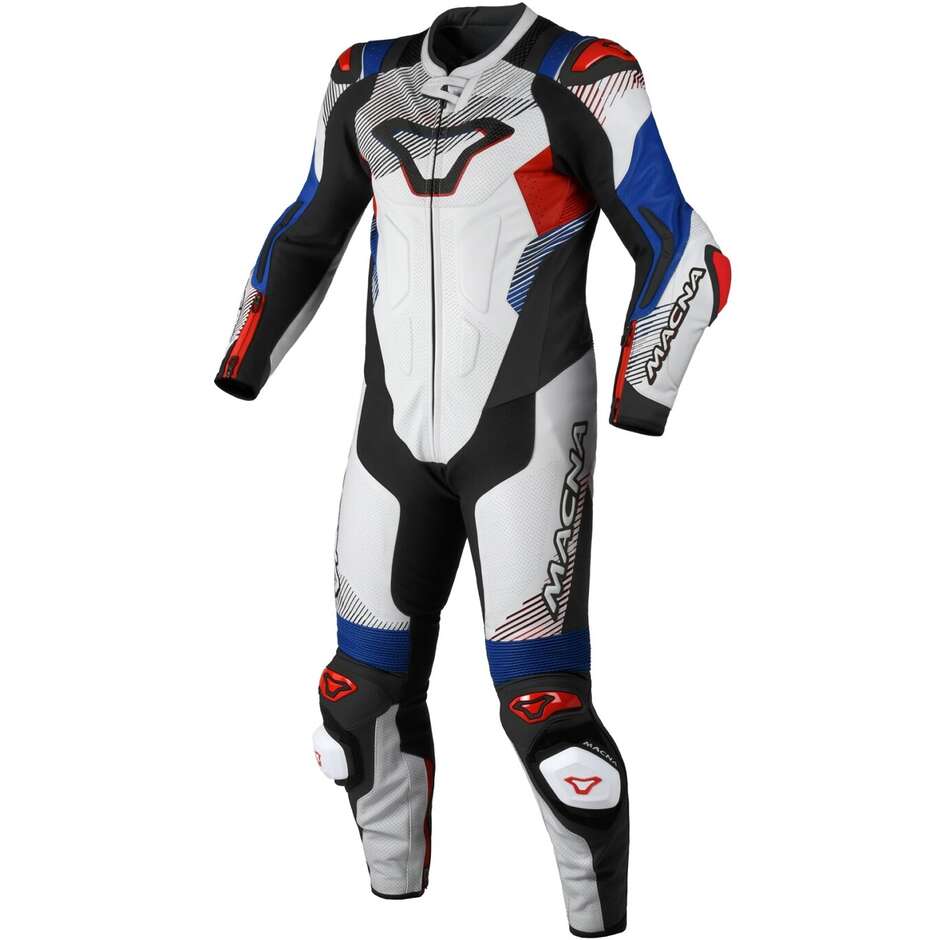 1 Stück Macna Armadyl Motorradanzug Weiß Rot Blau