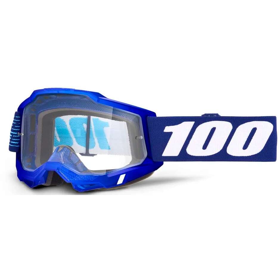 100% ACCURI 2 2028 Blue White Clear Lens Cross Enduro Motorcycle Goggles