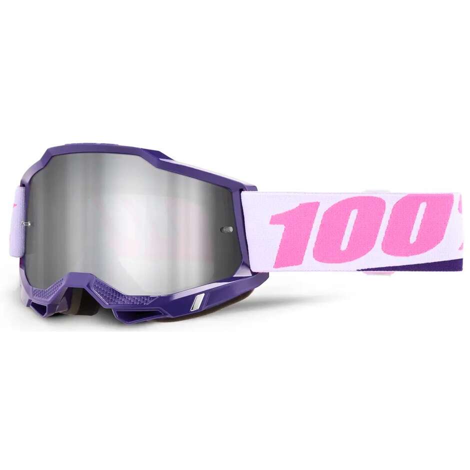 100% ACCURI 2 YUMIKO Motocross Enduro Mask Purple White Silver Lens