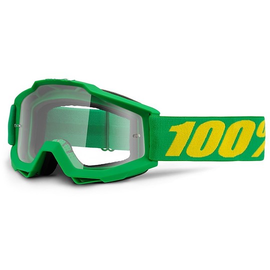 100% ACCURI Cross Enduro Lunettes de moto Forrest Mirror Green Lens Plus Clear Lens