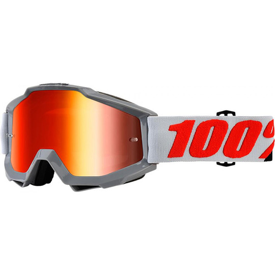 100% ACCURI Cross Enduro Lunettes de moto Solberg Mirror Red Lens