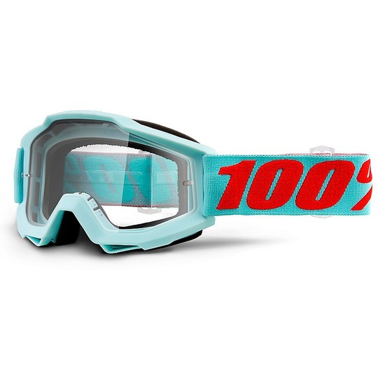 100% ACCURI Cross Enduro Motorcycle Glasses Mask Maldives Transparent Lens