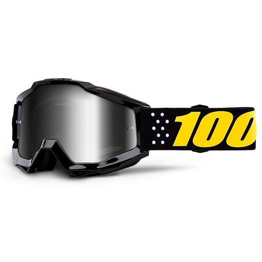 100% ACCURI Cross Enduro Motorcycle Goggle Mask Pistol Silver Lens