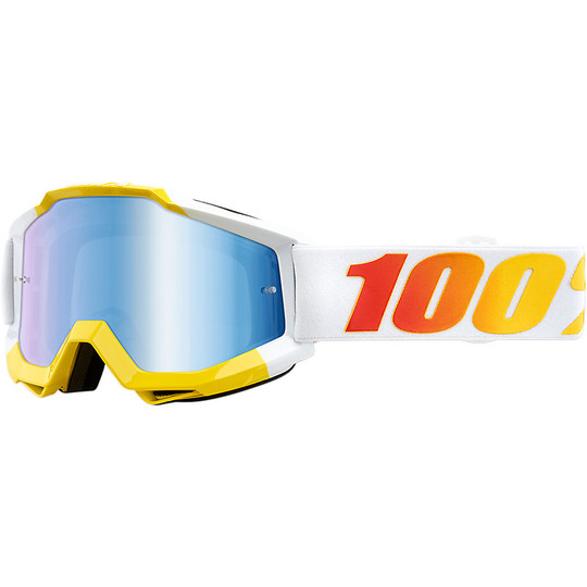 100% ACCURI Cross Enduro Motorcycle Goggles Astra Blue Mirror Lens