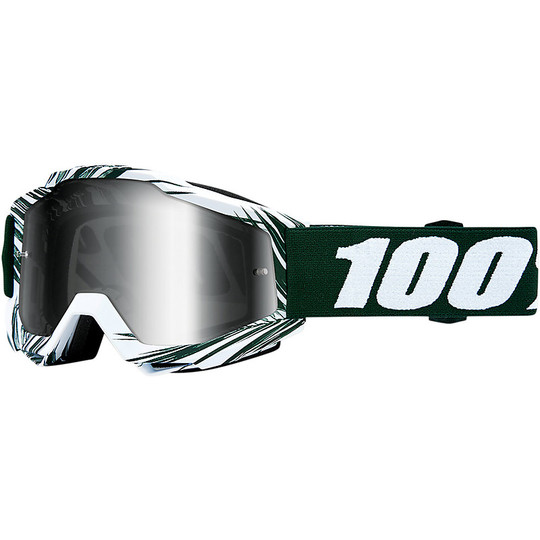 100% ACCURI Cross Enduro Motorcycle Goggles Bali Silver Mirror Lens