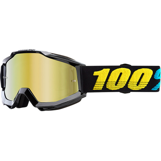 100% ACCURI Cross Enduro Motorcycle Goggles Virgo Gold Mirror Lens