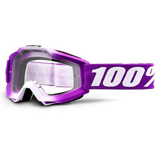 100% ACCURI Cross Enduro Motorrad Brille Framboise Transparente Linse