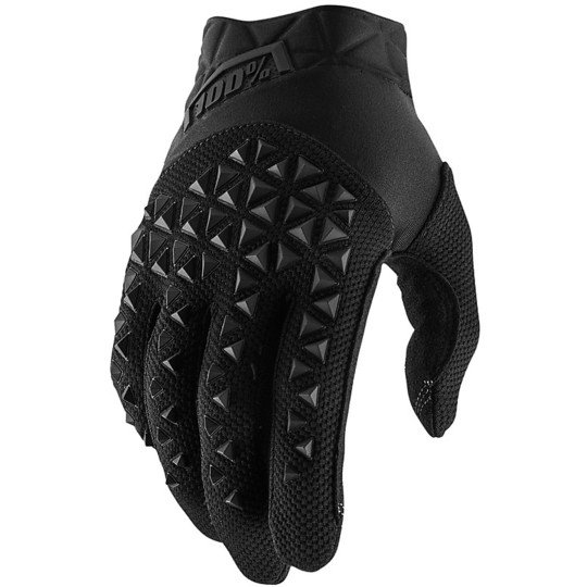 100% AIRMATIC Motorcycle Cross Enduro Baby Gloves Black Charcoal