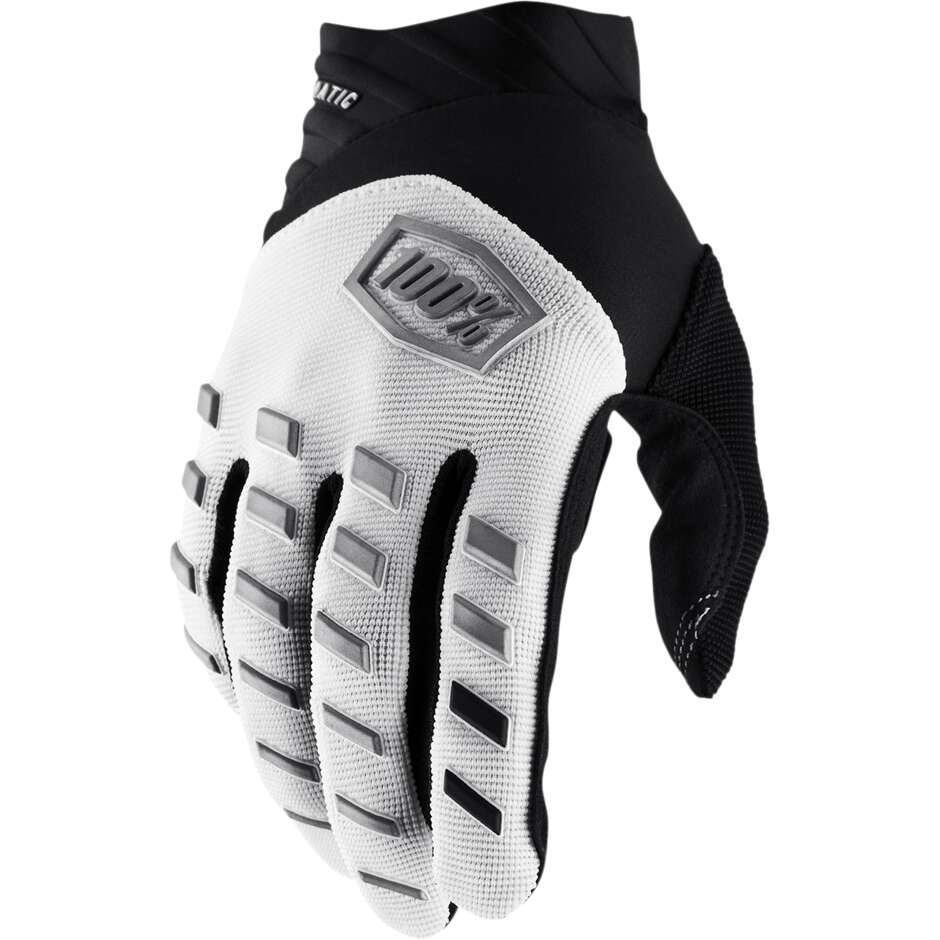 100 % AIRMATIC weiß-schwarze Motorrad-Cross-Enduro-MTB-Handschuhe