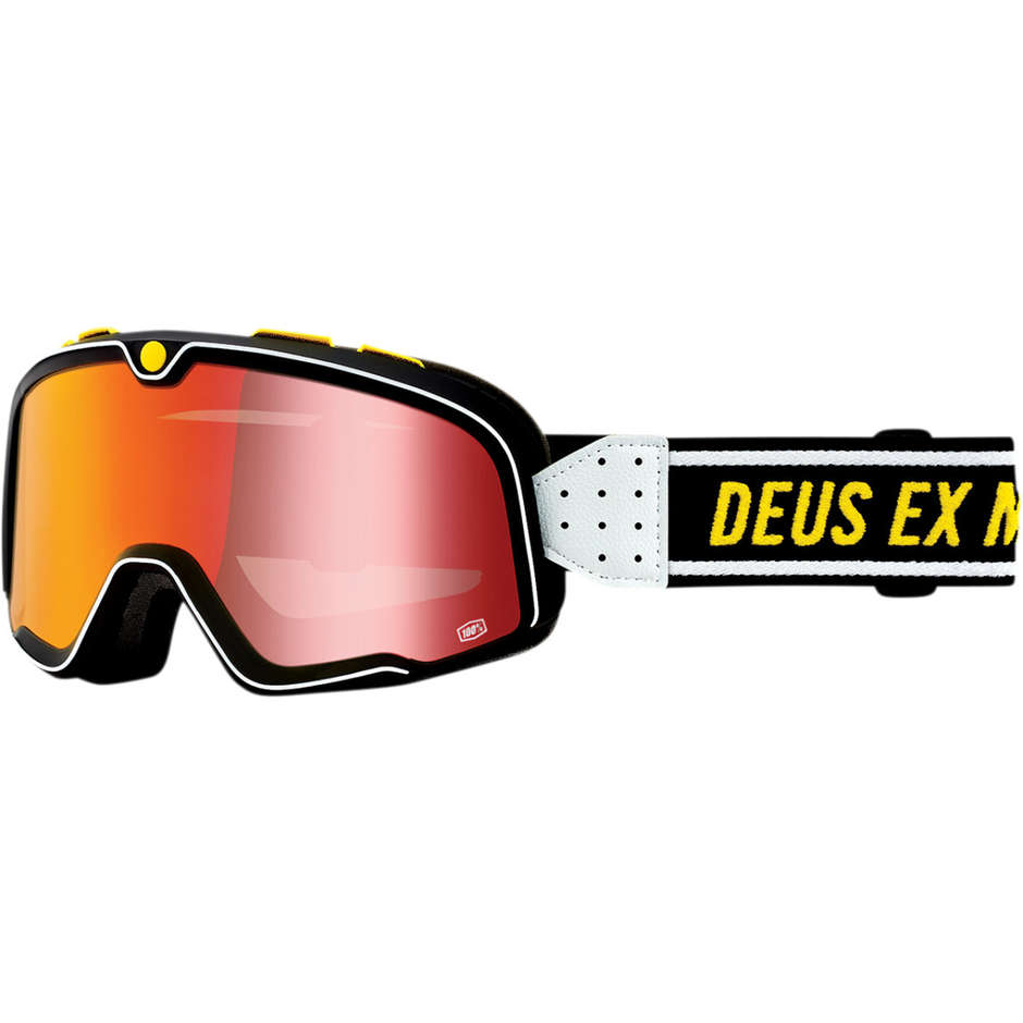 100% BARSTOW Deus Ex Machina Custom Vintage Brillenmaske Rote Spiegellinse