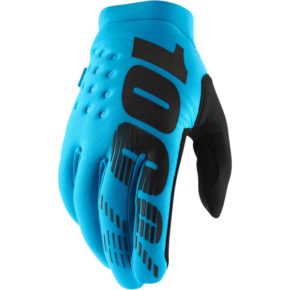 100% BRISKER Black Turquoise Moto Cross Enduro MTB Gloves