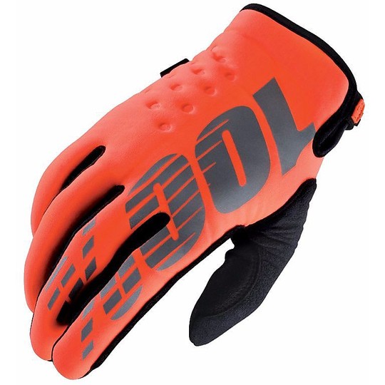 100% BRISKER Cross Enduro Motorcycle Gloves Orange Fluo Black