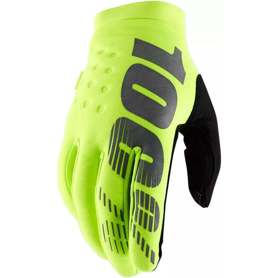 100% BRISKER Cross Enduro Motorradhandschuhe Gelb Fluo Schwarz