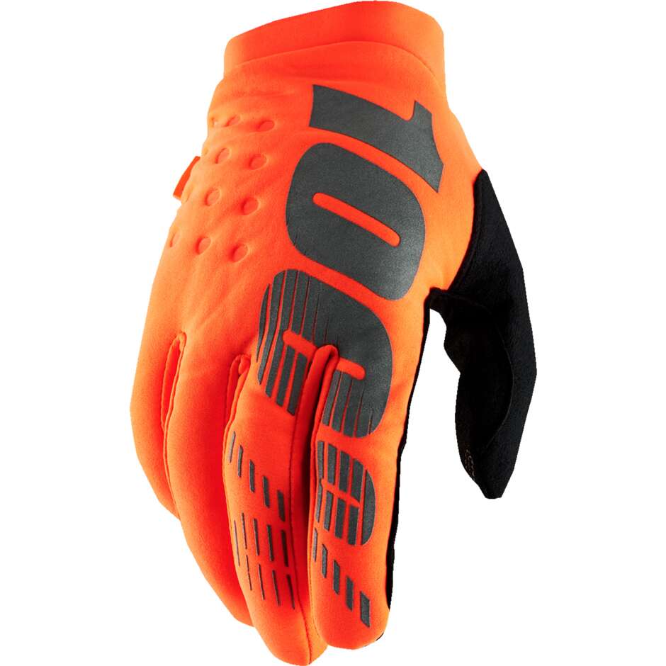 100 % BRISKER orange-schwarze Motorrad-Cross-Enduro-MTB-Handschuhe