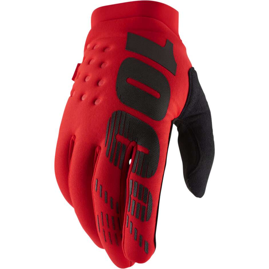 100 % BRISKER rot-schwarze Motorrad-Cross-Enduro-MTB-Handschuhe