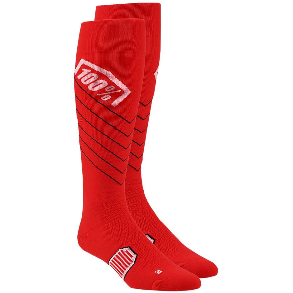 100% HI SIDE MX Long Motorcycle Socks Red
