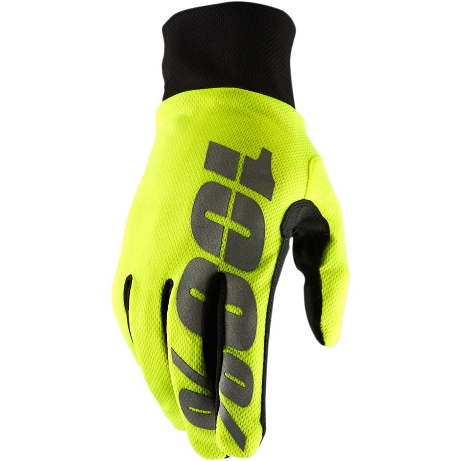 100% HYDRO WP Moto Cross Enduro MTB Gloves Fluo Yellow