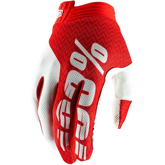 100% iTRACK Cross Enduro Motorcycle Gloves Red White