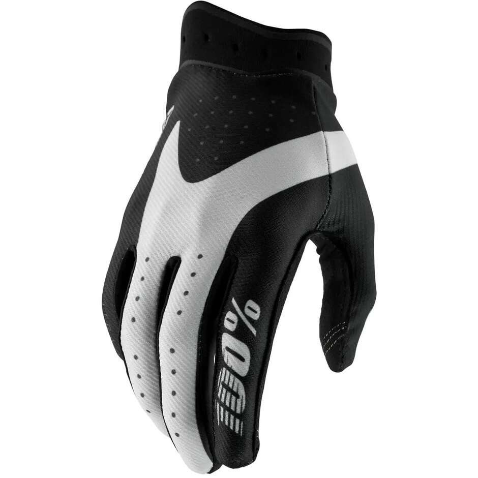 100% iTRACK Cross Enduro Motorradhandschuhe Schwarz Weiß