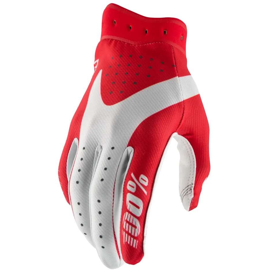100% iTRACK Kinder-Cross-Enduro-Motorradhandschuhe, rot-weiß