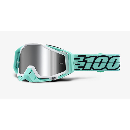 100% RACECRAFT Cross Enduro Masque de lunettes de moto + lentille de miroir