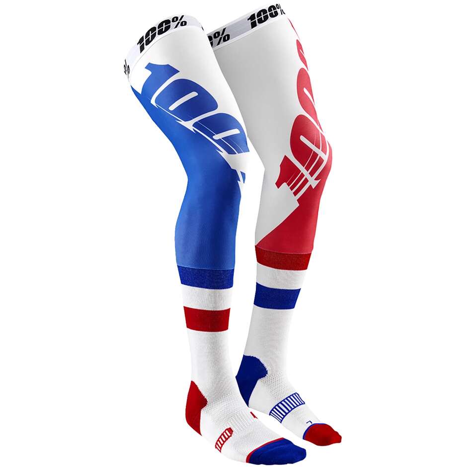 100% REV Cross Enduro Motorcycle Sock with Red/Blue MX Knee Pad For ...