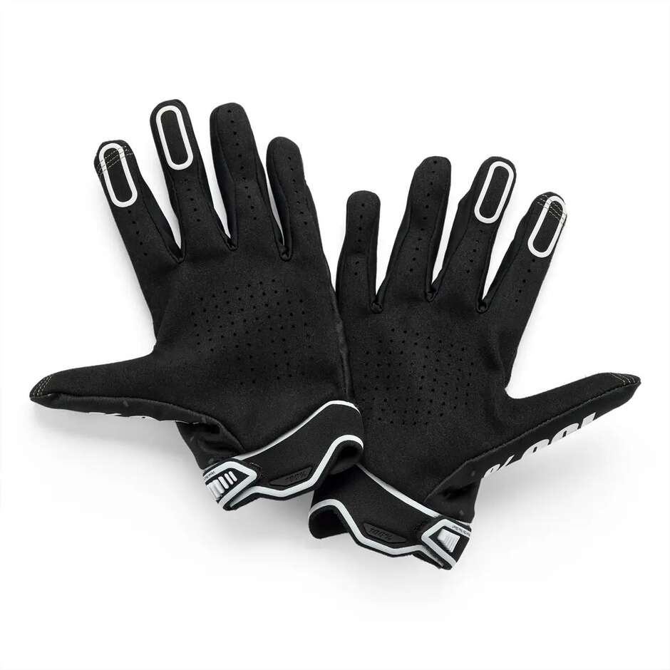 100% RIDEFIT Black Cross Enduro Motorcycle Gloves