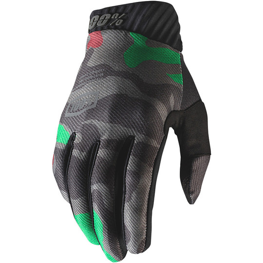 100% RIDEFIT Cross Enduro Motorcycle Gloves Black Camouflage