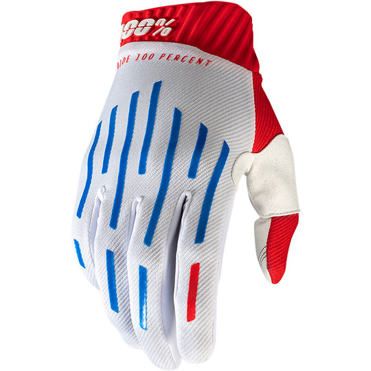 100% RIDEFIT Cross Enduro Motorcycle Gloves Red White Blue