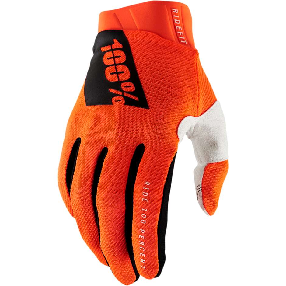 100% RIDEFIT Orange Black Motorcycle Cross Enduro MTB Gloves