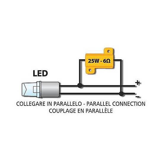 12 V Widerstand für LED-Pfeile Lampa 45506 12 V - 6 Ohm - 25W