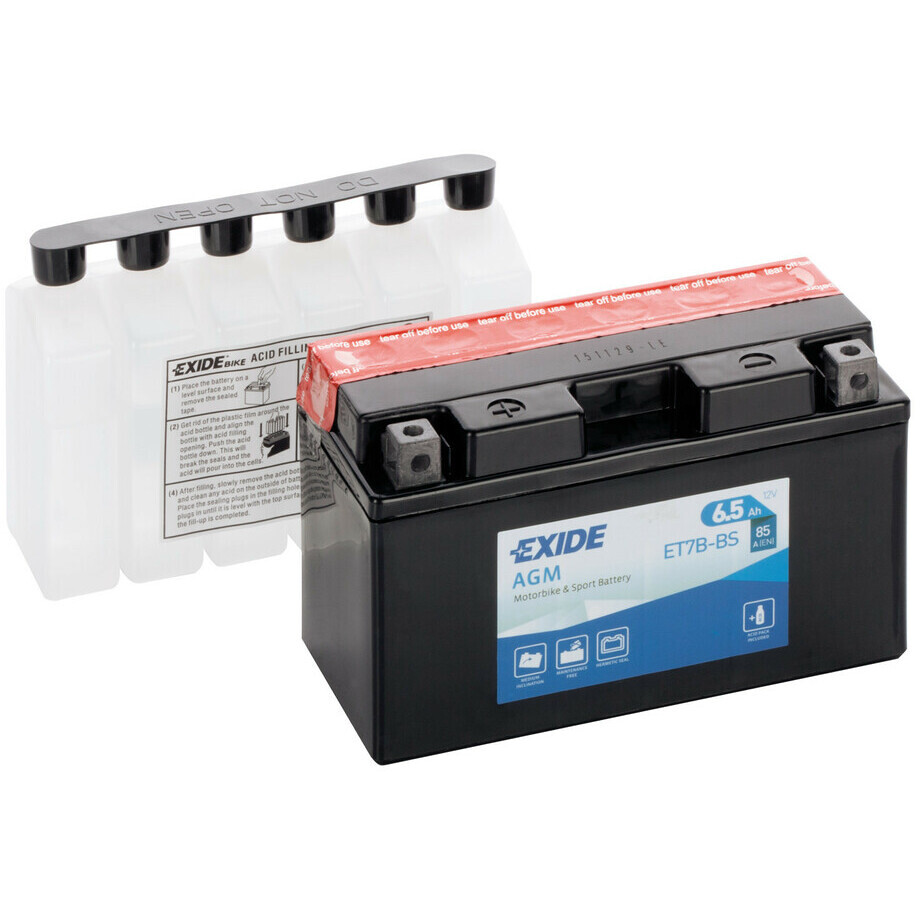 12V Motorcycle Battery - Exide Bike AGM - 6.5 Ah - 85 A