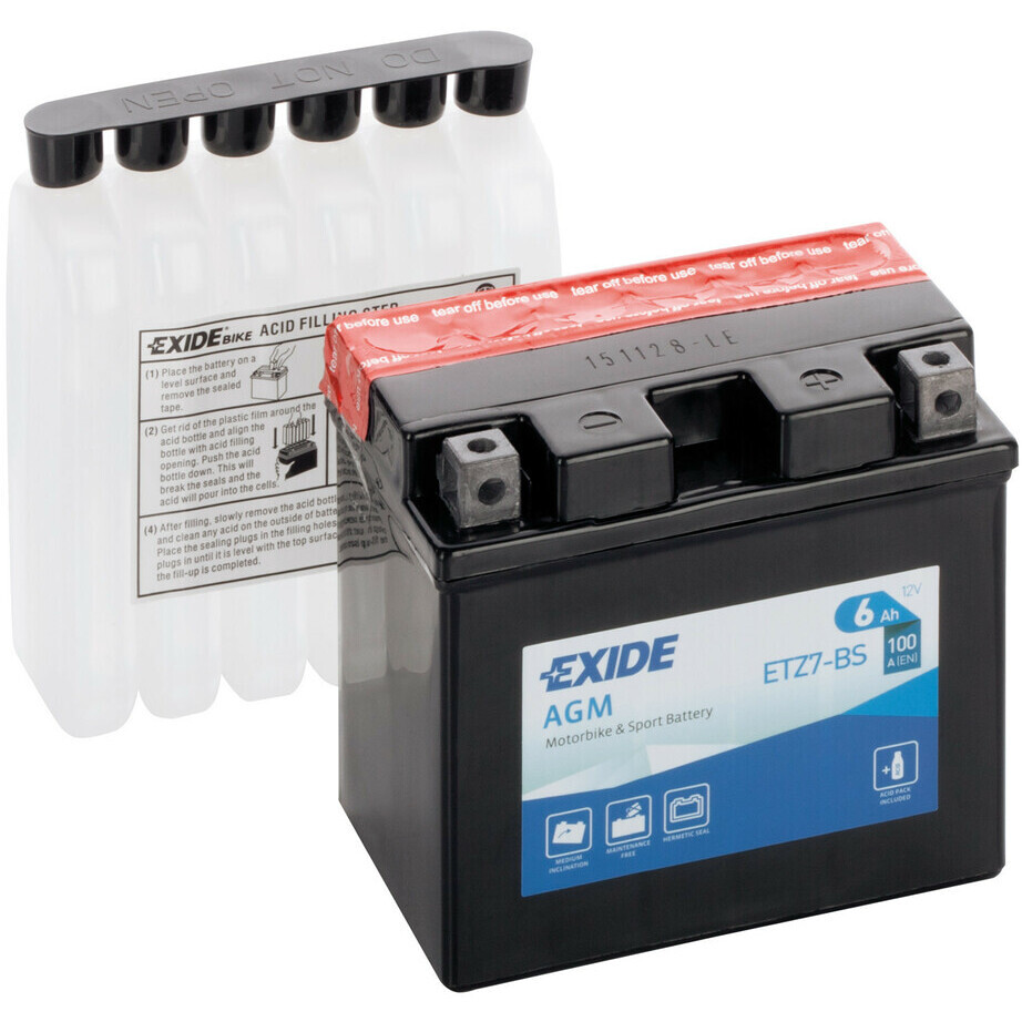 12V Motorcycle Battery - Exide Bike AGM -6 Ah - 100 A