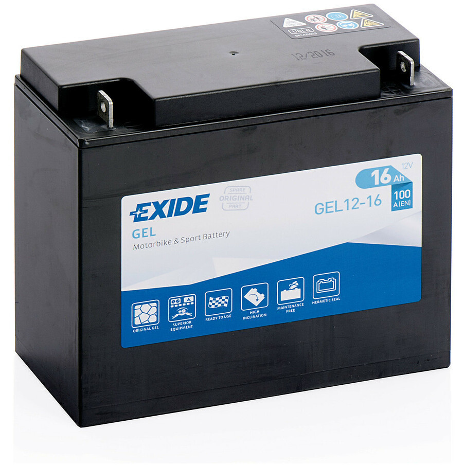 12V Motorcycle Battery - Exide Bike GEL - 16 Ah - 100 A