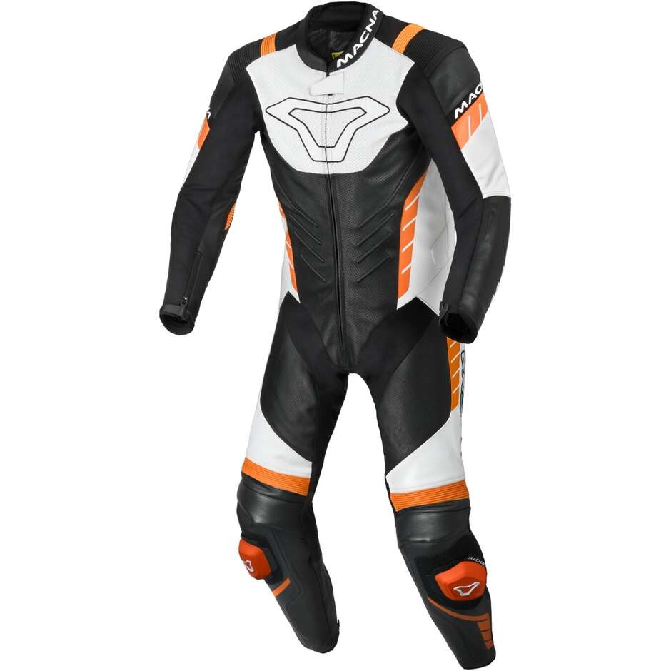 1pc Combinaison Moto Macna Varshall Noir Orange Blanc