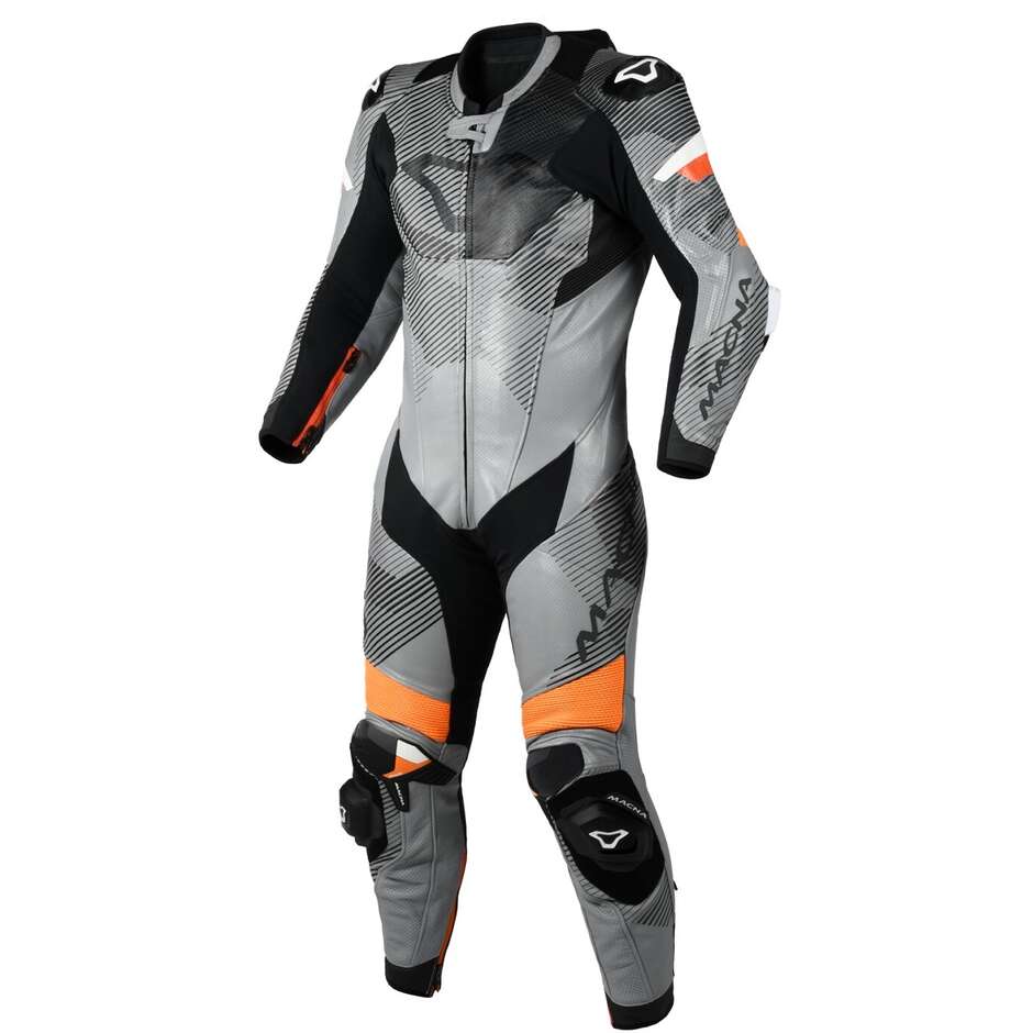 1pc Macna Ignite Motorcycle Suit Grey Black Orange