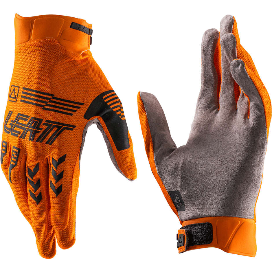2,5 X-Flow Oranger Motorradhandschuh