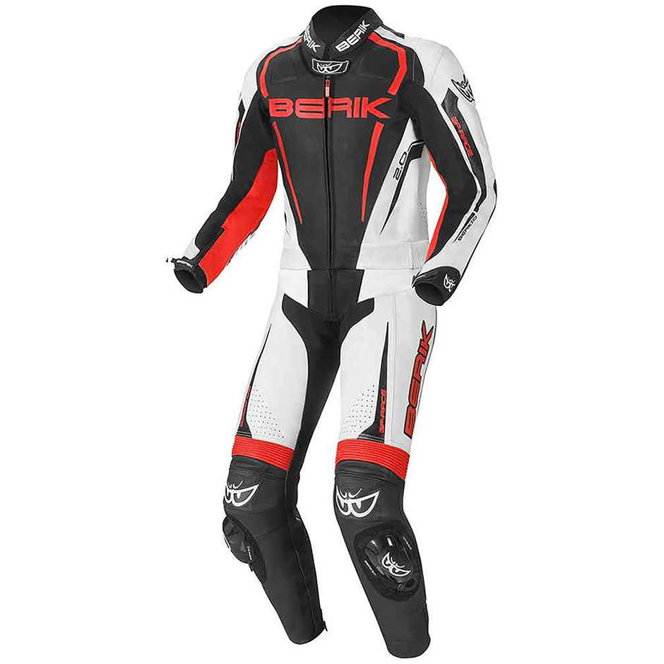 2 Piece Leather Motorcycle Suit LS2-171334 Berik 2.0 Fluo Red White