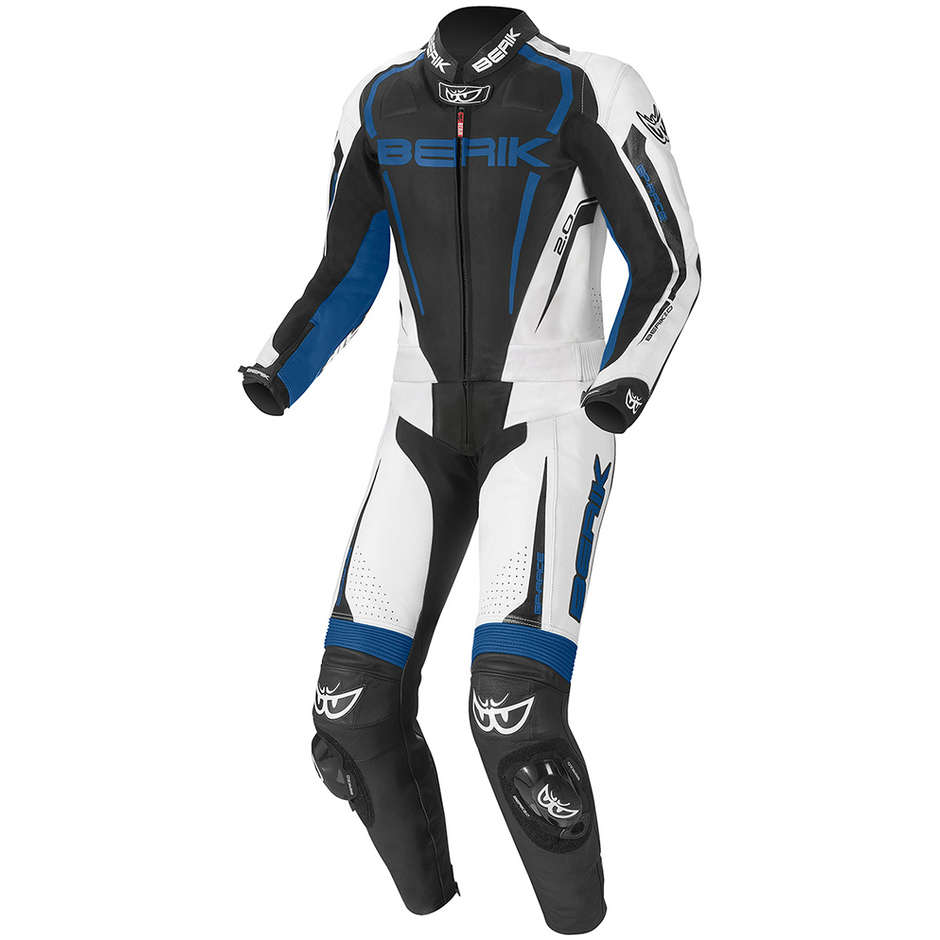 2 Piece Leather Motorcycle Suit LS2-171334 Berik 2.0 White Blu