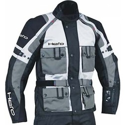 Motorcycle Jacket Hero Fabric Technician 4 Seasons HR 2700 Grey Black Removable Motorcycle Jacket Hero Fabric Technician 4 Seasons HR 2700 Grey Black Removable