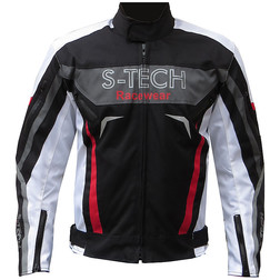 Giacca moto tecnica In Tessuto S-tech 3 Strati Modello Glaring Nero Bianco Rosso Giacca moto tecnica In Tessuto S-tech 3 Strati Modello Glaring Nero Bianco Rosso